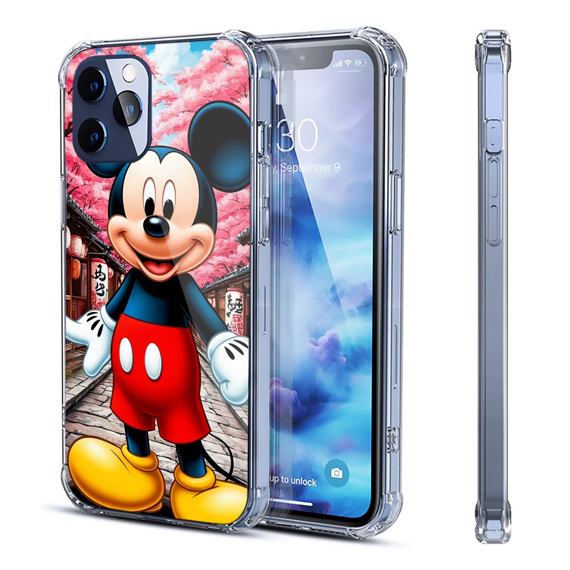 （画像用） ミッキーマウス Mickey Mouse 【iPhone 12シリーズ対応】透明スマホケース（クリアソフトケース）